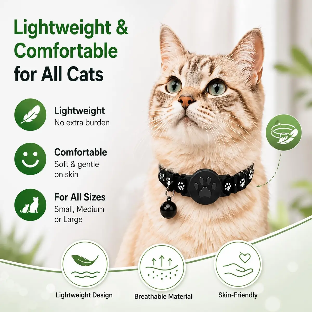 JNLIK GPS Cat Collar Tracker (Android Only) with Google Find My - Waterproof, No Monthly Fee, Black - view 6