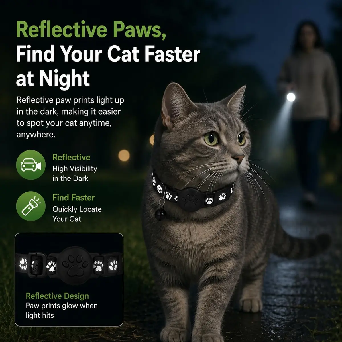JNLIK GPS Cat Collar Tracker (Android Only) with Google Find My - Waterproof, No Monthly Fee, Black - view 7