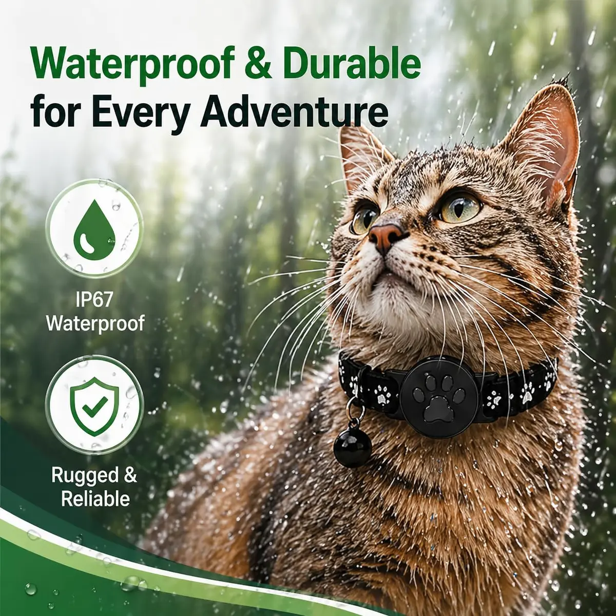 JNLIK GPS Cat Collar Tracker (Android Only) with Google Find My - Waterproof, No Monthly Fee, Black - view 4