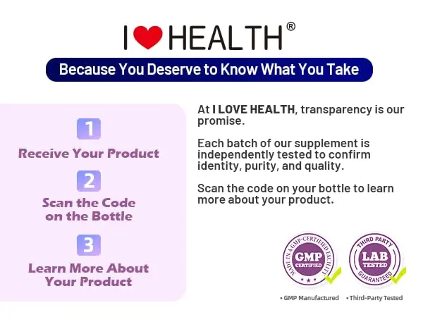 I LOVE HEALTH NMN 500MG Per Capsule – High Purity 99.9% NAD+ Support for Cellular Energy & Aging, 60 Capsules - view 3