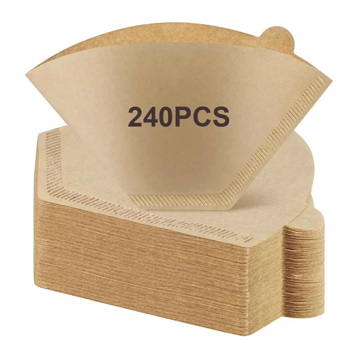 Prudiut #4 Cone Coffee Filters 8-12 Cup | Natural Wood Pulp, No-Clean, Compatible with Ninja - main product image