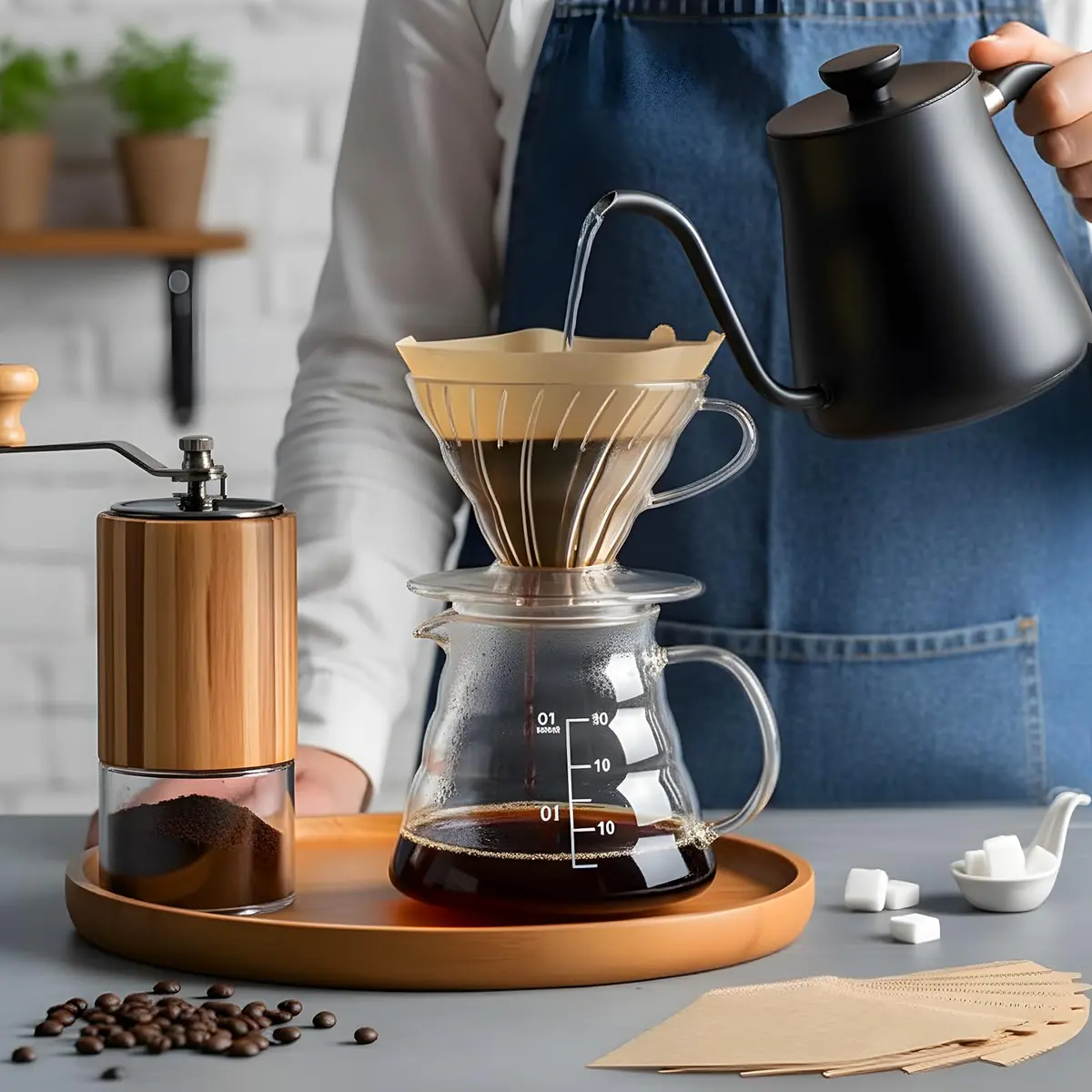 Prudiut #4 Cone Coffee Filters 8-12 Cup | Natural Wood Pulp, No-Clean, Compatible with Ninja - view 6