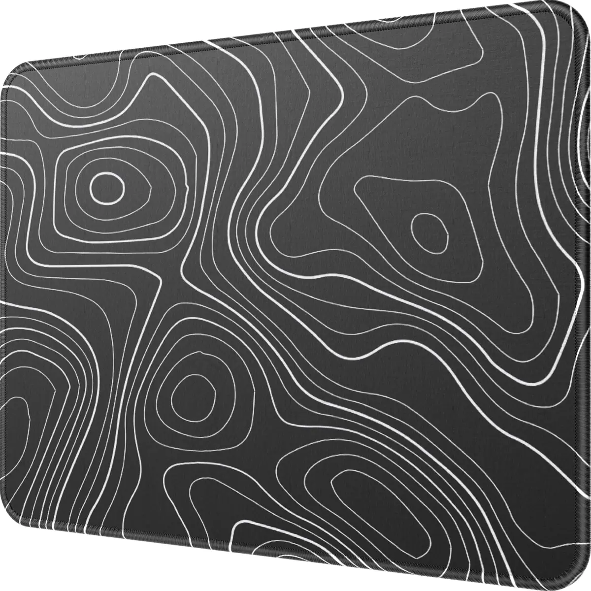 MROCO Essential Office & Gaming Mouse Pad, 21.59cm x 27.94cm (8.5 x 11 Inch), Black Topographic | Non-Slip Waterproof Design - main product image