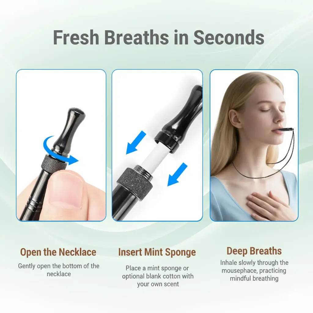 Quany Life BreathHalo Quit Smoking Necklace with Fidget Ring & Mint Pods | Mindful Breathing & Stress Relief - view 5