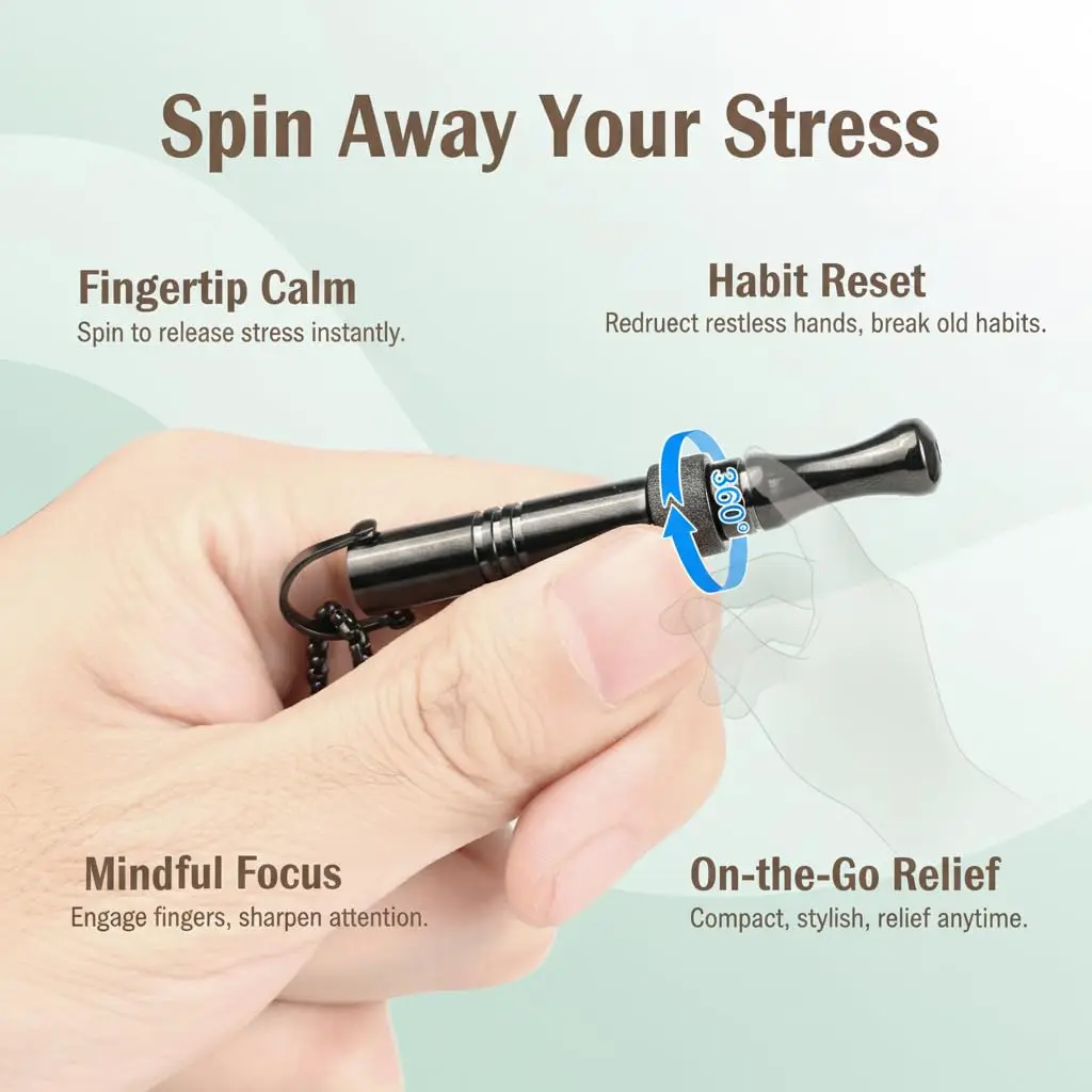Quany Life BreathHalo Quit Smoking Necklace with Fidget Ring & Mint Pods | Mindful Breathing & Stress Relief - view 4