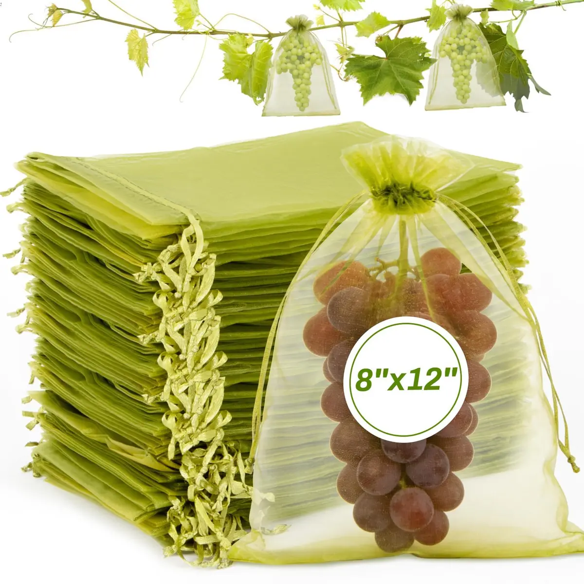 Sukh Fruit Protection Bags 8"x12" | Reusable Mesh Organza Bags for Fruits & Vegetables - main product image