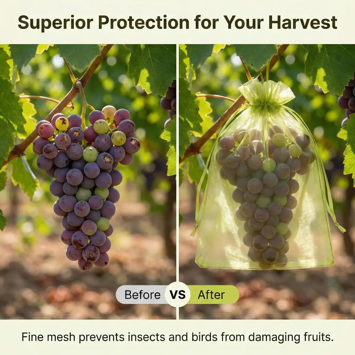 Sukh Fruit Protection Bags 8"x12" | Reusable Mesh Organza Bags for Fruits & Vegetables - view 5