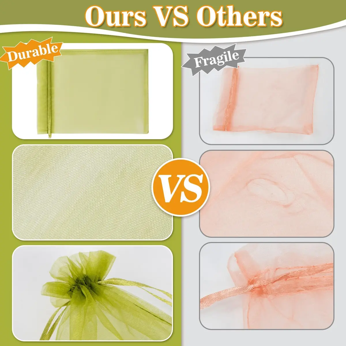 Sukh Fruit Protection Bags 8"x12" | Reusable Mesh Organza Bags for Fruits & Vegetables - view 3