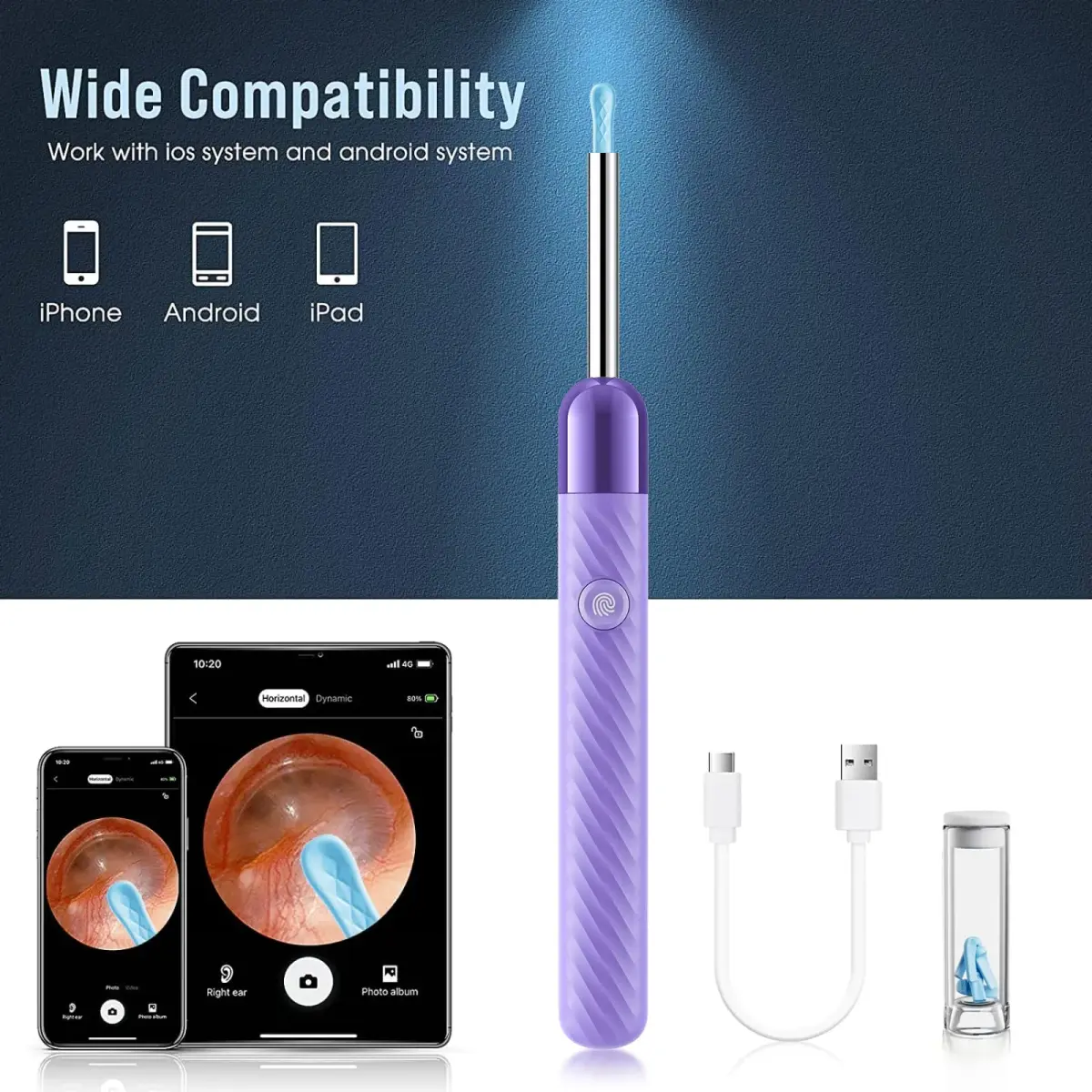 LEIPUT Ear Wax Removal Tool with 1080P Camera & 6 Ear Spoons | Rechargeable & Waterproof Otoscope - view 6