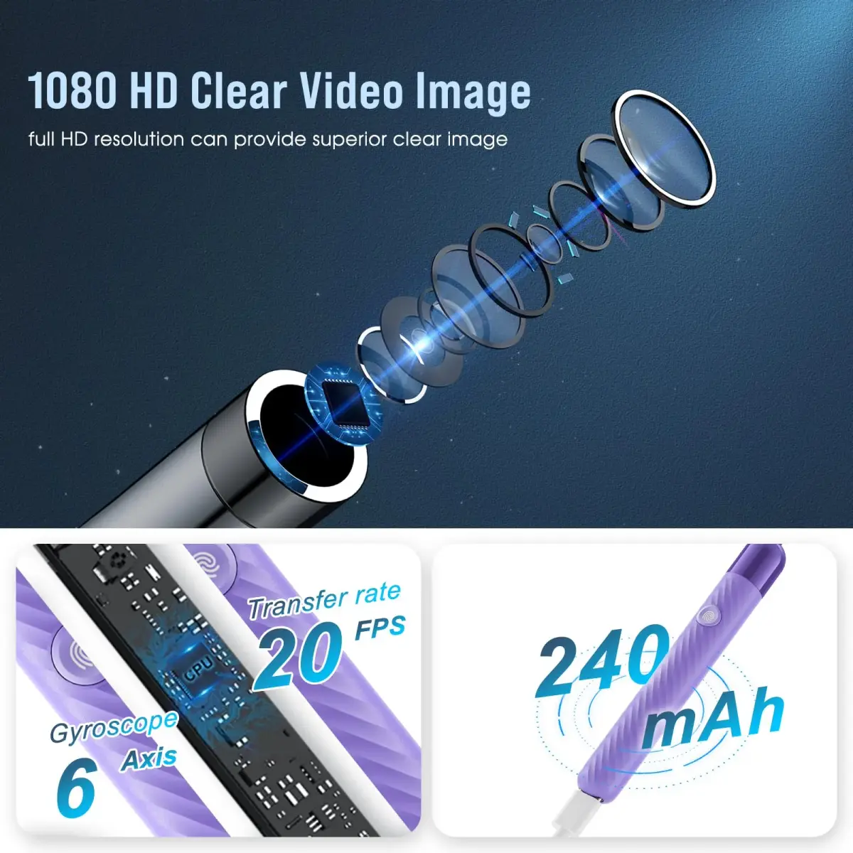 LEIPUT Ear Wax Removal Tool with 1080P Camera & 6 Ear Spoons | Rechargeable & Waterproof Otoscope - view 3