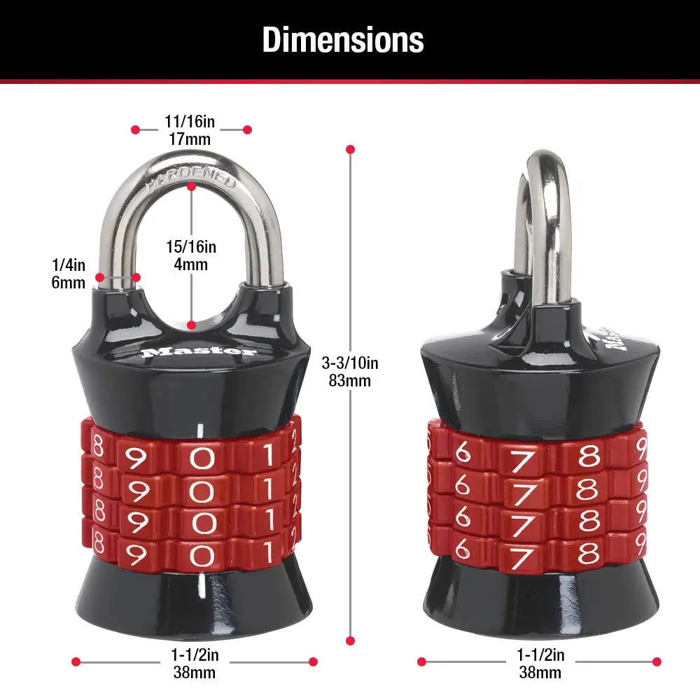 Master Lock 1535EC3 Set Your Own Combination Padlock 30 Pack | Durable Metal Body, Hardened Steel Shackle, Indoor Use - view 3