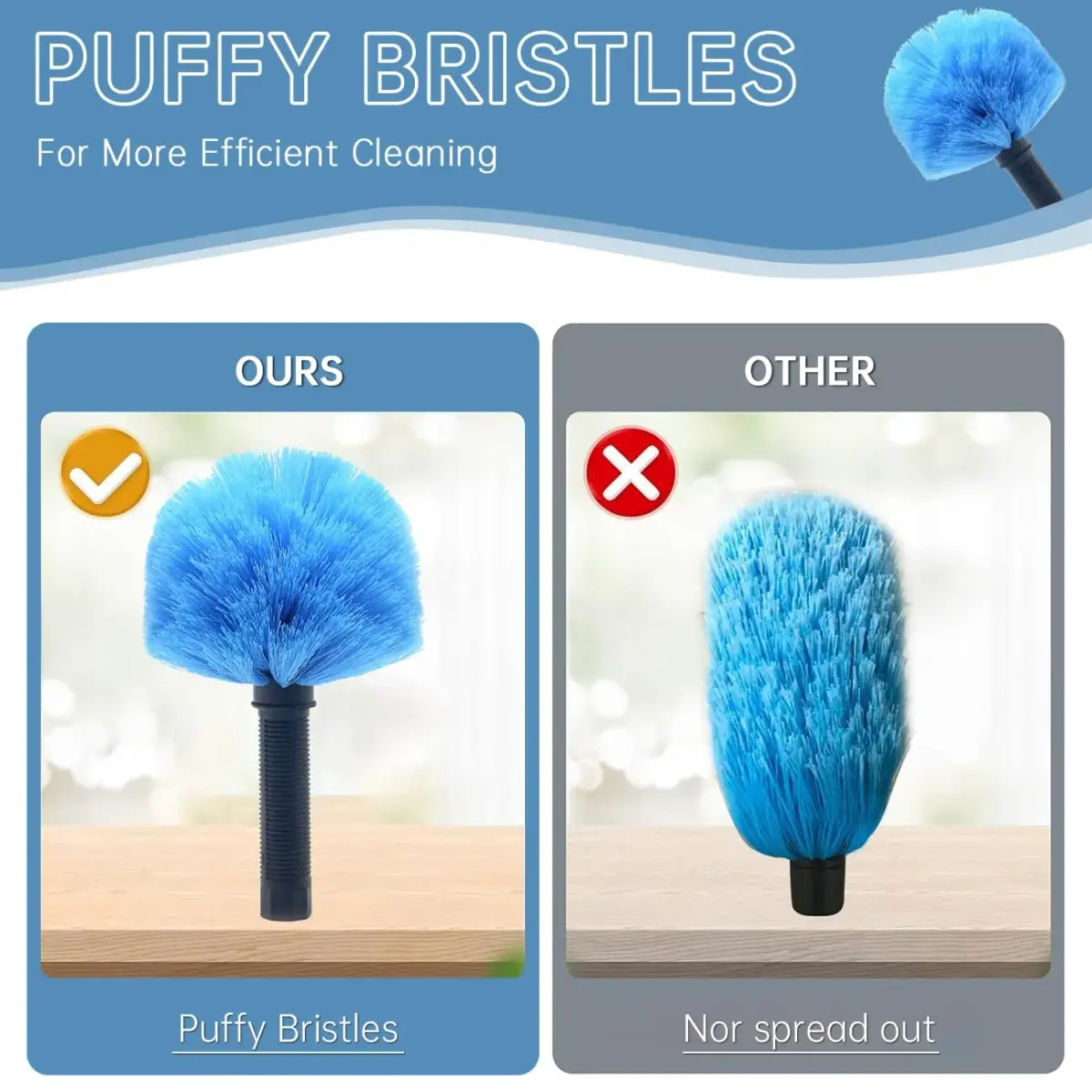 MAYKI Cobweb Duster Head Brush with Universal Threading | Attaches to Standard Poles - view 5