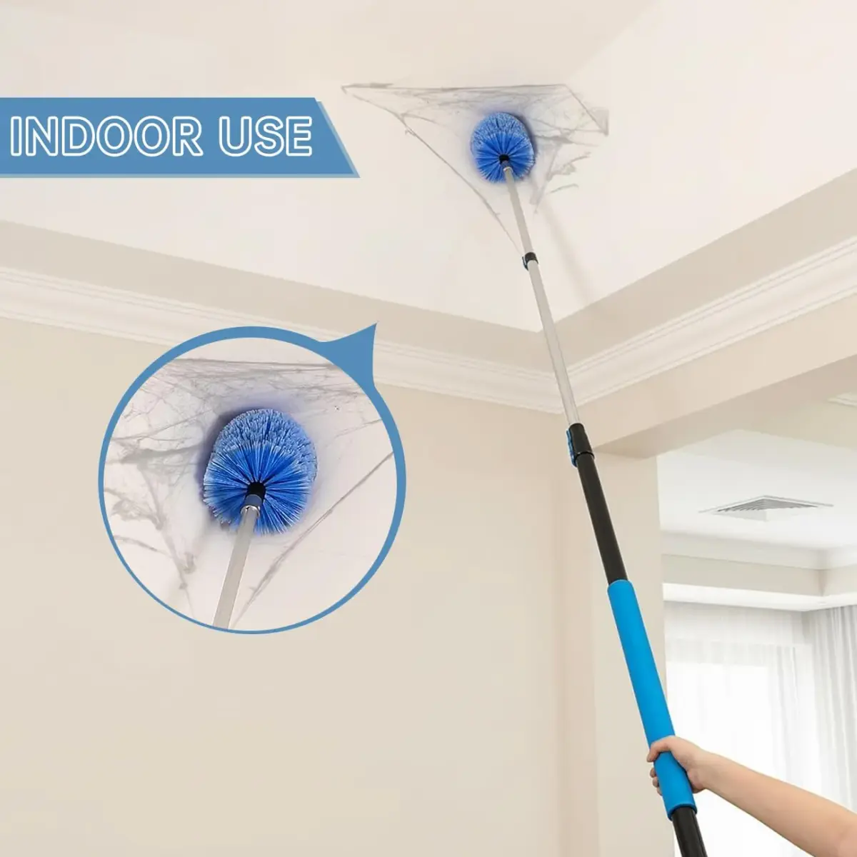MAYKI Cobweb Duster Head Brush with Universal Threading | Attaches to Standard Poles - view 6