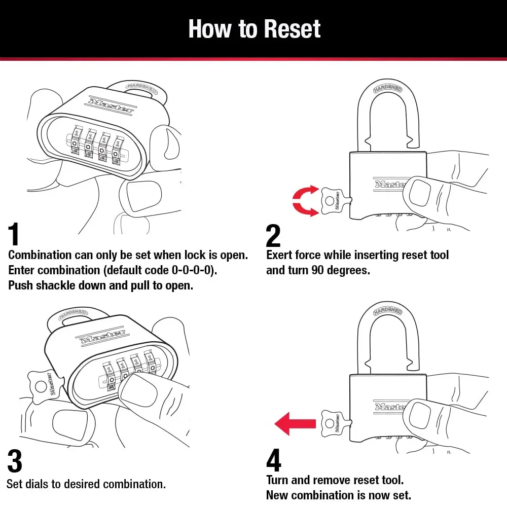 Master Lock Black Combination Padlock 2 Count (Pack of 10) | Set Your Own Combo Lock for Gym Locker, Gate, Shed - view 5