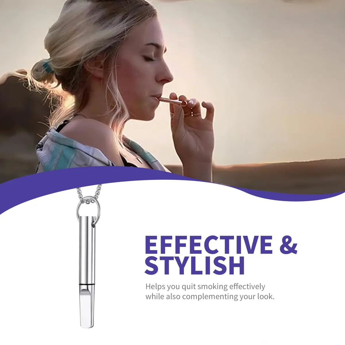 BALSALTA Breathe Necklace, Silver | Mindful Breathing Accessory with 3 Fruit Mint Inserts - view 7