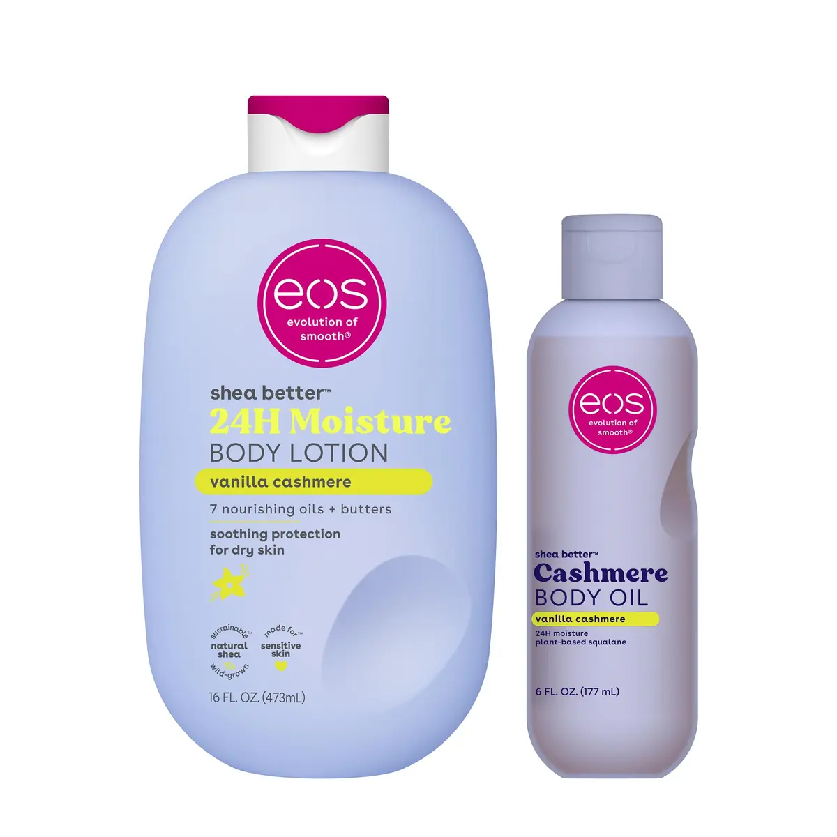 eos Shea Better Body Lotion + Body Oil Vanilla Cashmere | 606ml (22 Fl Oz) | 24-Hour Moisture - main product image