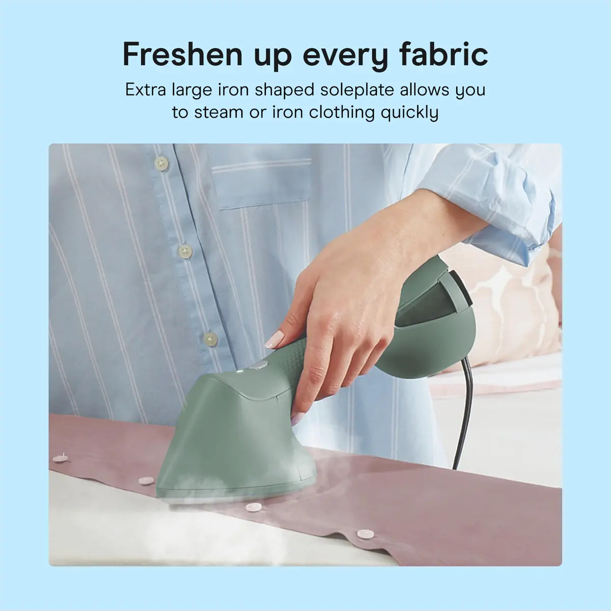 Conair Garment Steamer & Iron 1700W | Compact, Green | Fast Wrinkle Removal - view 5