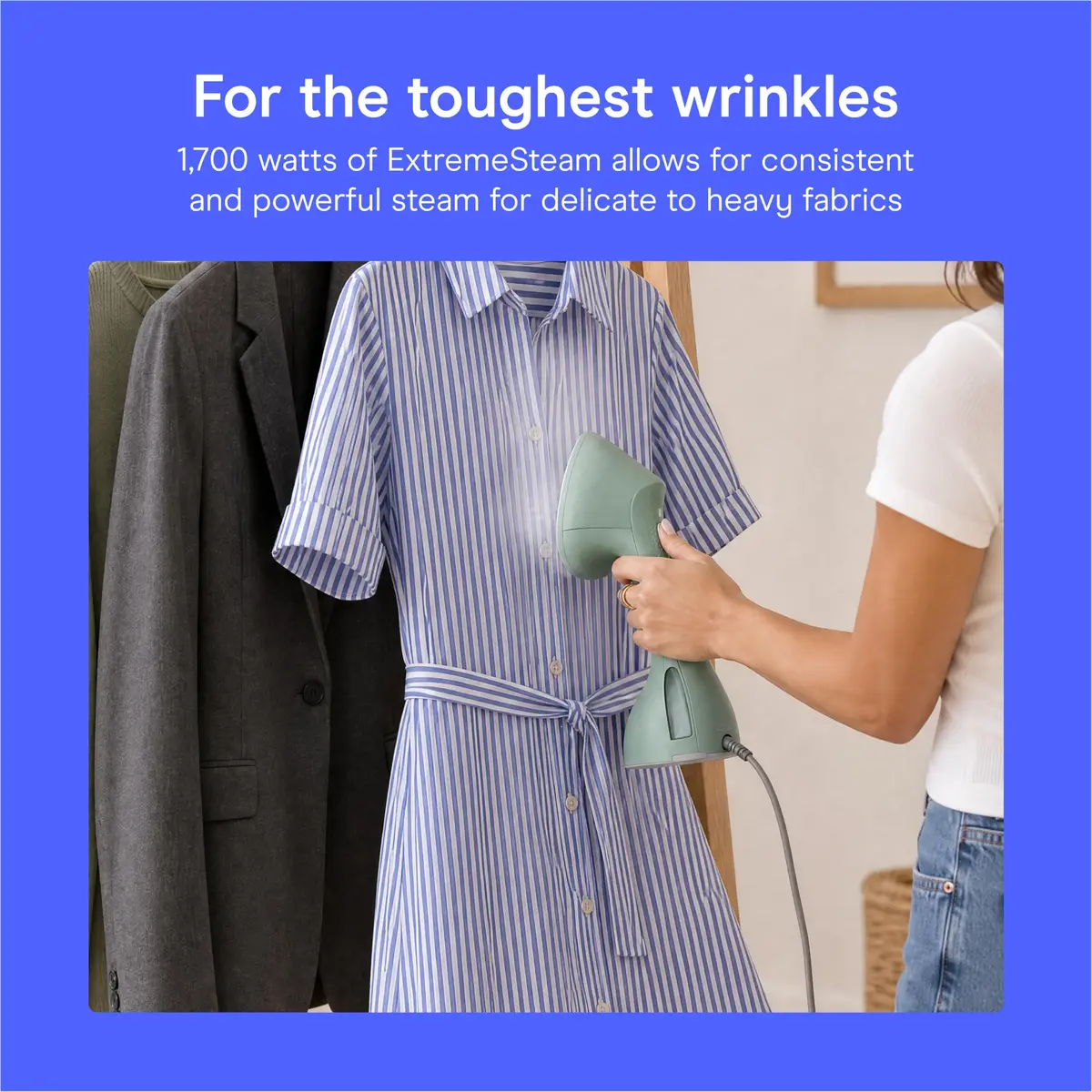 Conair Garment Steamer & Iron 1700W | Compact, Green | Fast Wrinkle Removal - view 6