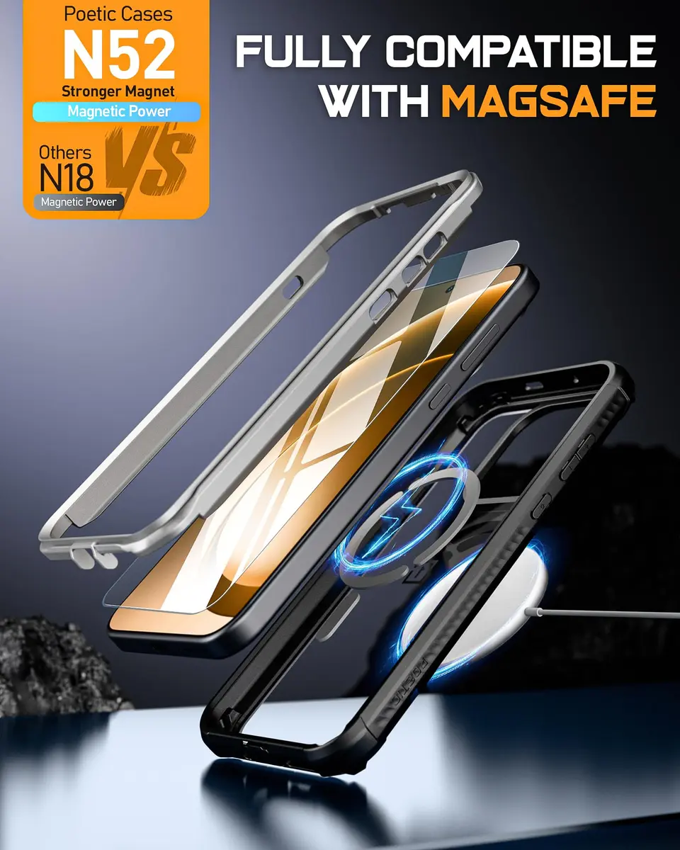Poetic Guardian Case for OnePlus 15 5G with 2 Screen Protectors | Magsafe Compatible, Full Body Shockproof Clear Cover - view 7
