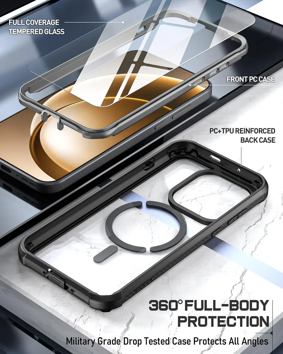 Poetic Guardian Case for OnePlus 15 5G with 2 Screen Protectors | Magsafe Compatible, Full Body Shockproof Clear Cover - view 3
