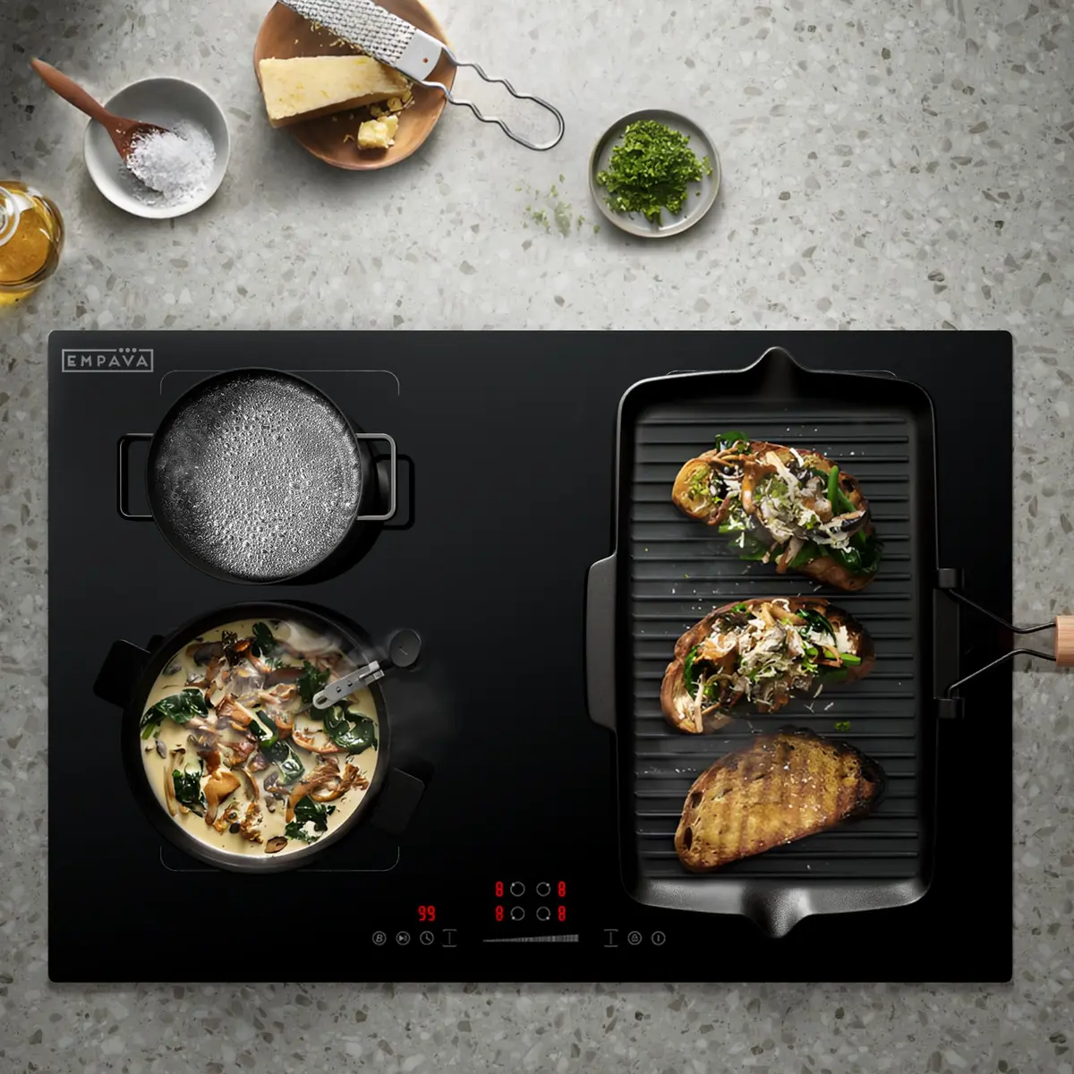 Empava 30 Inch Electric Induction Cooktop 7200W (240V) | Smart Pan Sensor, Bridge-SYNC, Timer, Pause - view 4