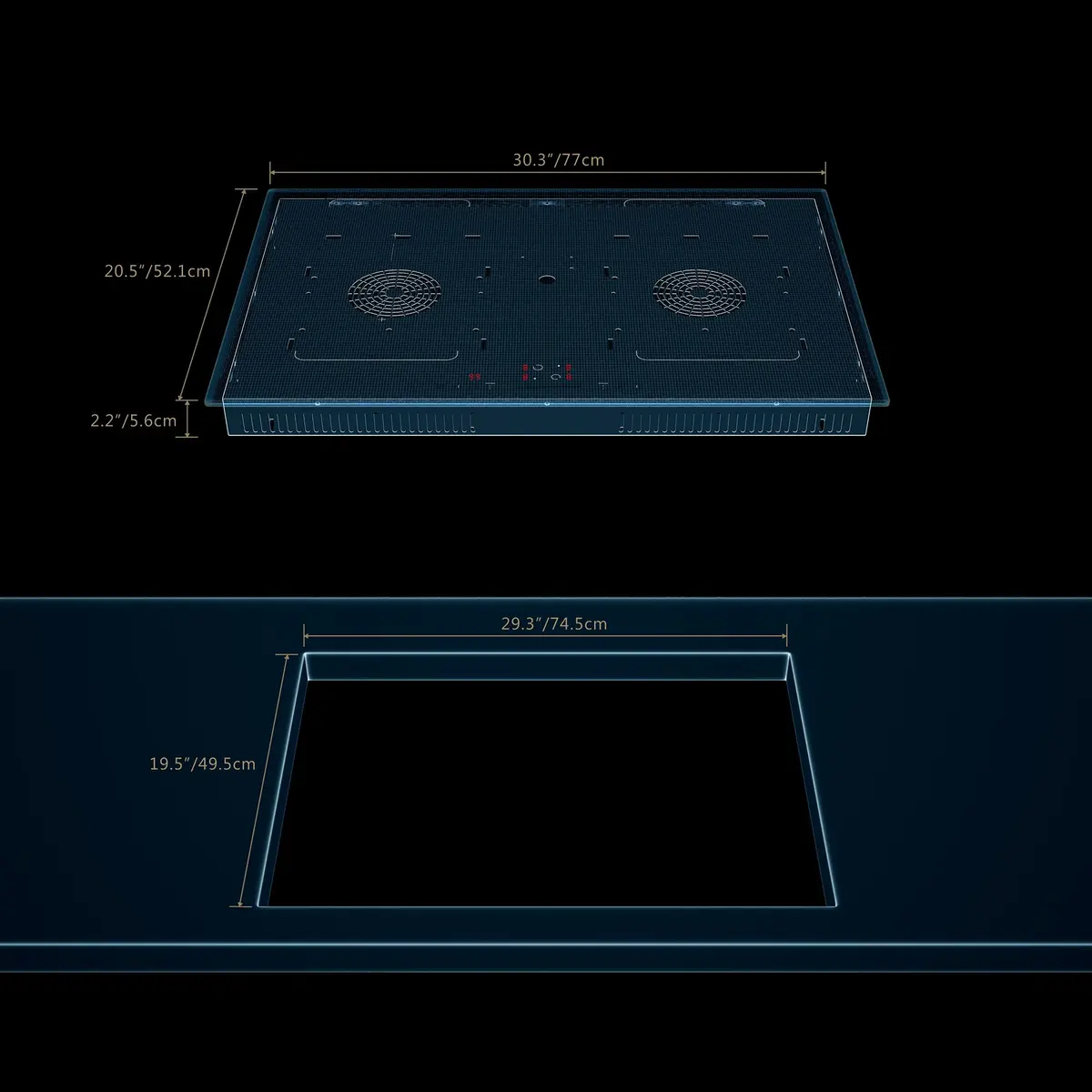 Empava 30 Inch Electric Induction Cooktop 7200W (240V) | Smart Pan Sensor, Bridge-SYNC, Timer, Pause - view 2