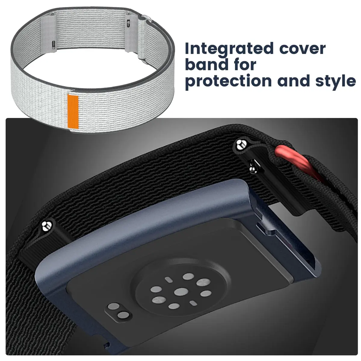 BlikWyt Nylon Loop Watch Band Compatible with Amazfit Helio Strap, 22mm Black | Breathable Sport Hook & Loop Wristband - view 4