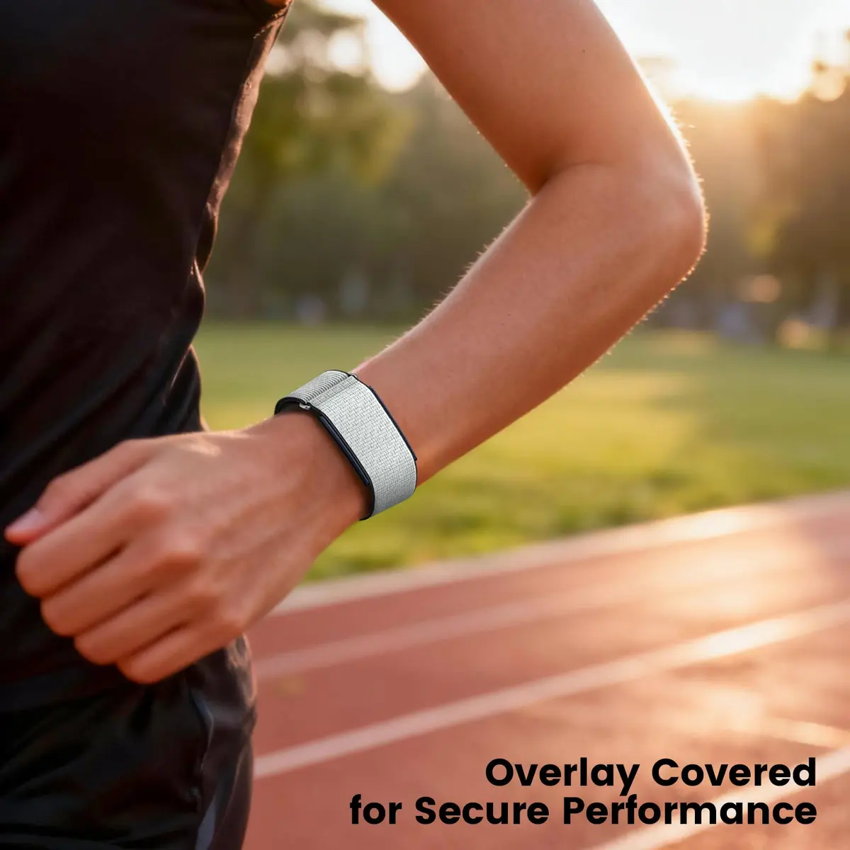 BlikWyt Nylon Loop Compatible with Amazfit Helio Strap, Breathable Soft Sport Hook and Loop Wristband (White) | Overlay Covered Design (22mm, One Size) - view 3