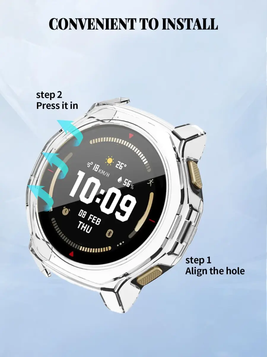 FJIASTB Clear Screen Protector Case for Amazfit T-Rex 3 Pro 44mm | 2-Pack, Tempered Glass & PC - view 4