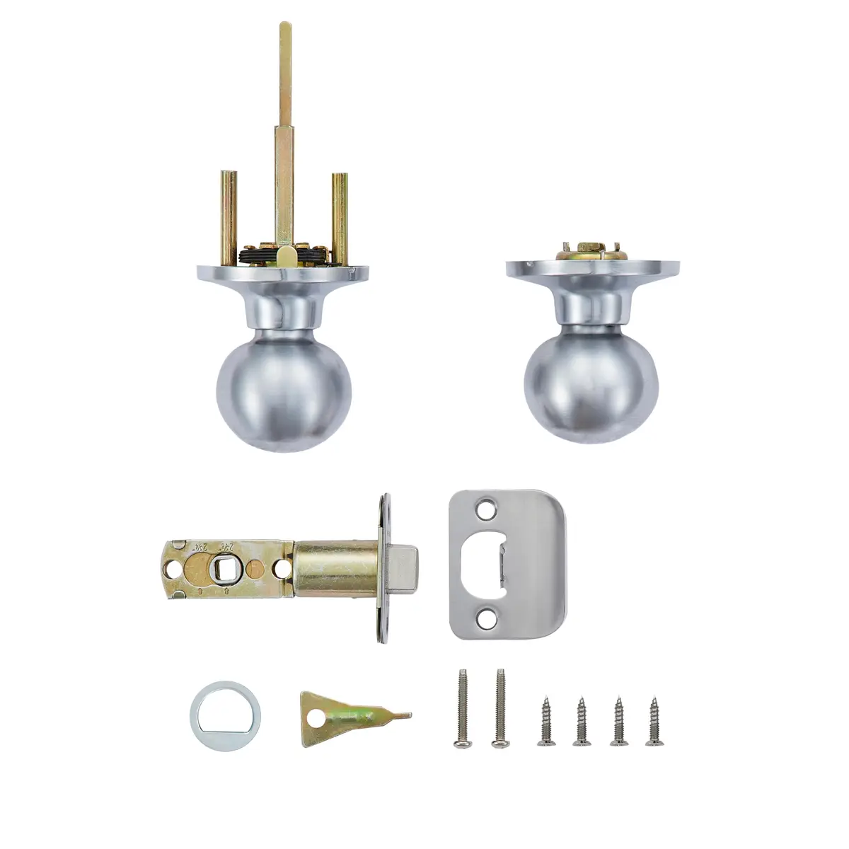 Safe Lock - Regina Knob Passage Door Lock Satin Chrome | Standard Fit & Easy Install - view 2