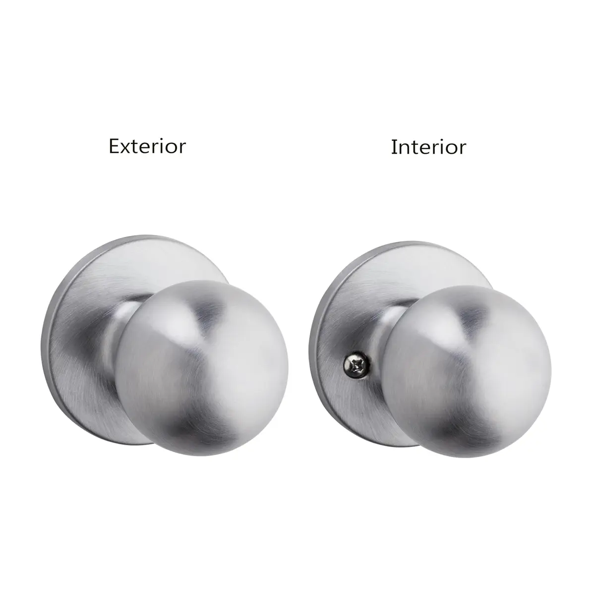 Safe Lock - Regina Knob Passage Door Lock Satin Chrome | Standard Fit & Easy Install - view 4