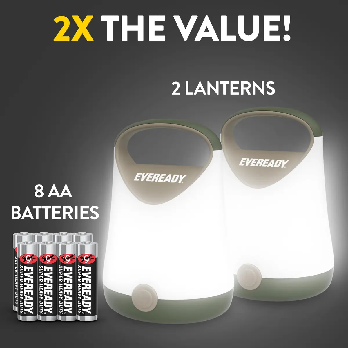 Eveready LED Camping Lantern X-250 (2-Pack) | 250 Lumens, 100-Hour Runtime, Water-Resistant - view 6