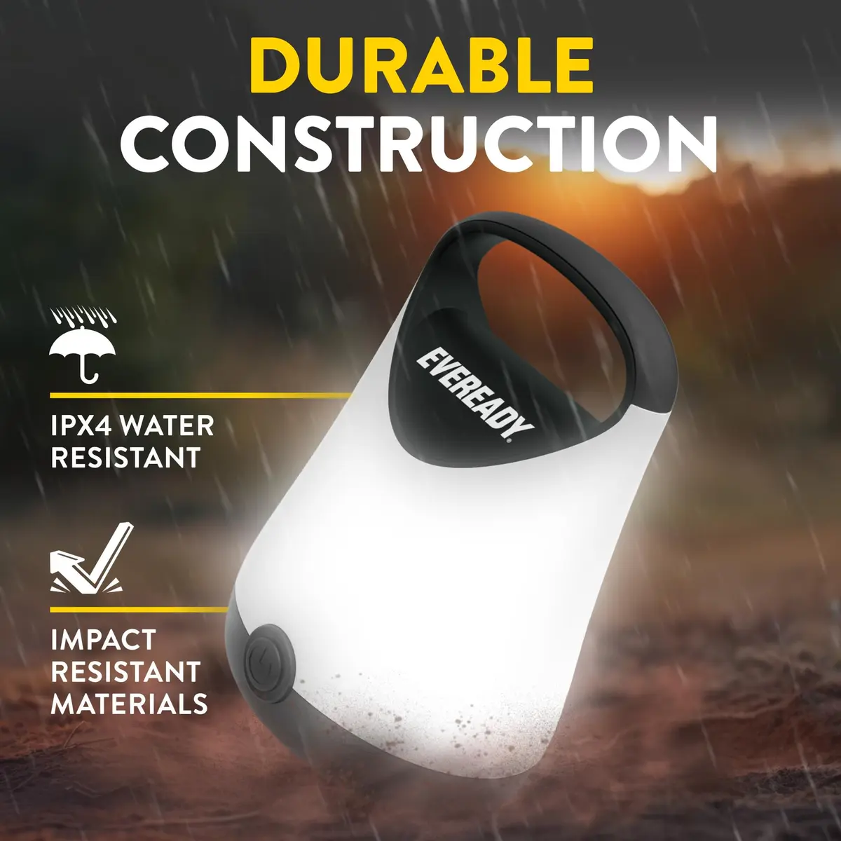 Eveready LED Camping Lantern X-250 (2-Pack, Black) | 250 Lumens, 100-Hour Runtime, Water Resistant - view 5