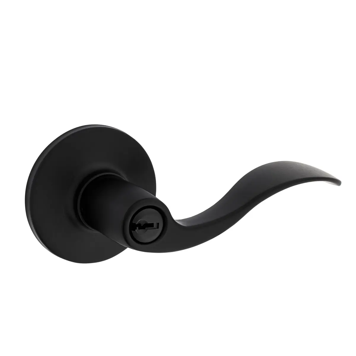 Safe Lock - Layton Lever Entry Door Lock with Key | Matte Black Finish, Adjustable Fit, Reversible (70-120 chars) - main product image
