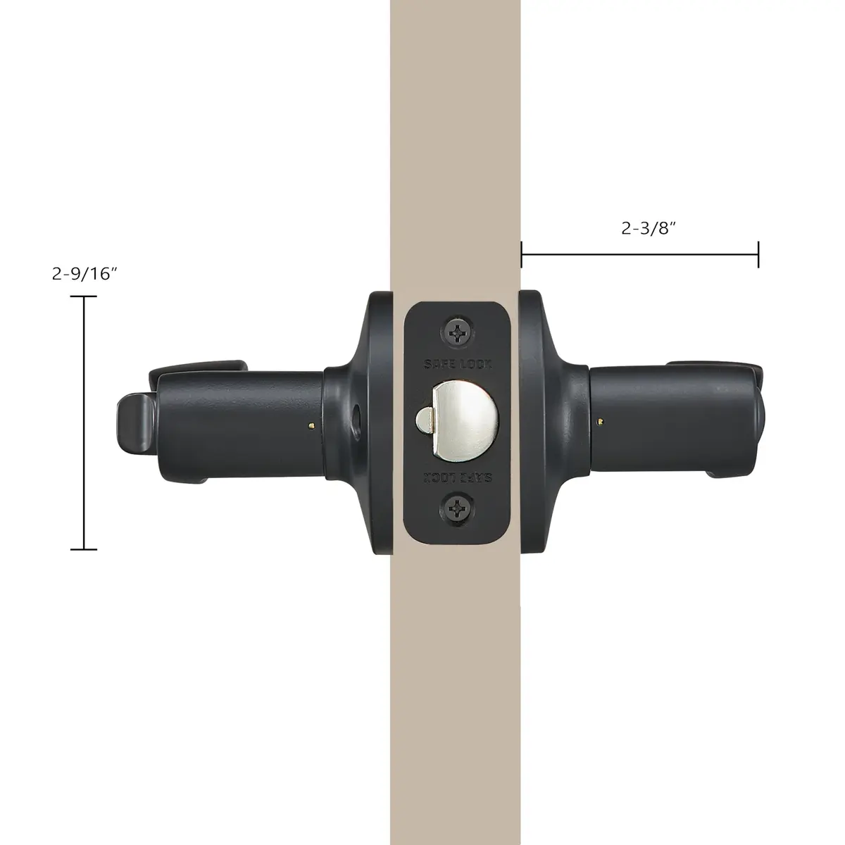 Safe Lock - Layton Lever Entry Door Lock with Key | Matte Black Finish, Adjustable Fit, Reversible (70-120 chars) - view 3
