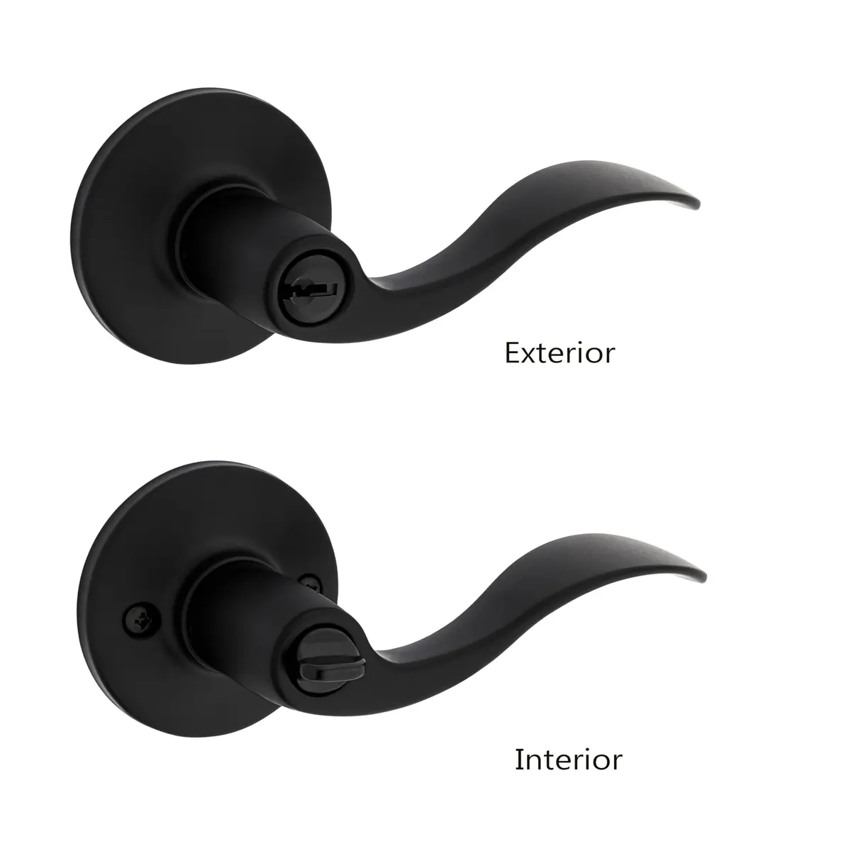 Safe Lock - Layton Lever Entry Door Lock with Key | Matte Black Finish, Adjustable Fit, Reversible (70-120 chars) - view 4