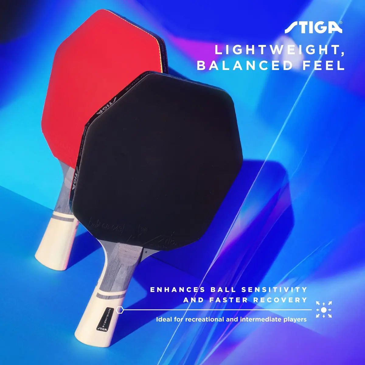 STIGA Cybershape Lite Ping Pong Paddle | Beginner Table Tennis Bat with Optimized Hitting Surface - view 4