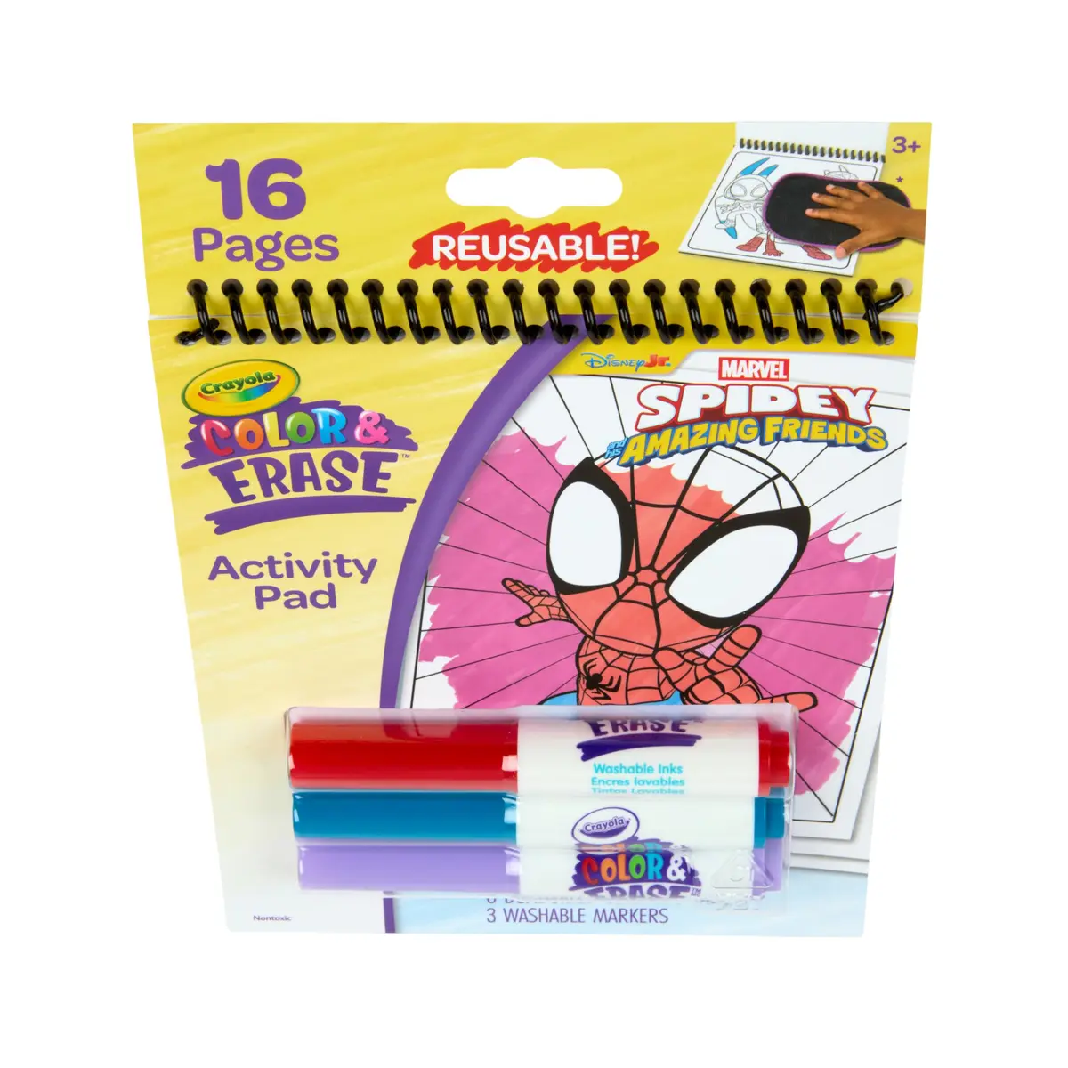 Crayola Color & Erase Reusable Activity Pad Spidey and His Amazing Friends 18cm x 14cm (7.25in x 5.6in) | Washable Markers Included - view 2