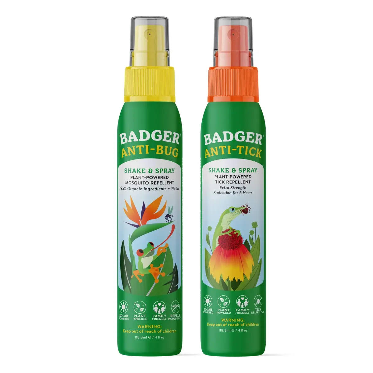 Badger Bug Spray & Tick Spray Combo Pack 237ml (8 fl oz) | Natural Essential Oils, DEET-Free Protection - main product image