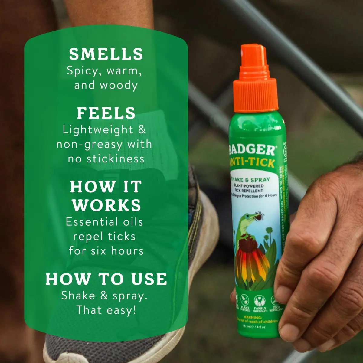 Badger Bug Spray & Tick Spray Combo Pack 237ml (8 fl oz) | Natural Essential Oils, DEET-Free Protection - view 8