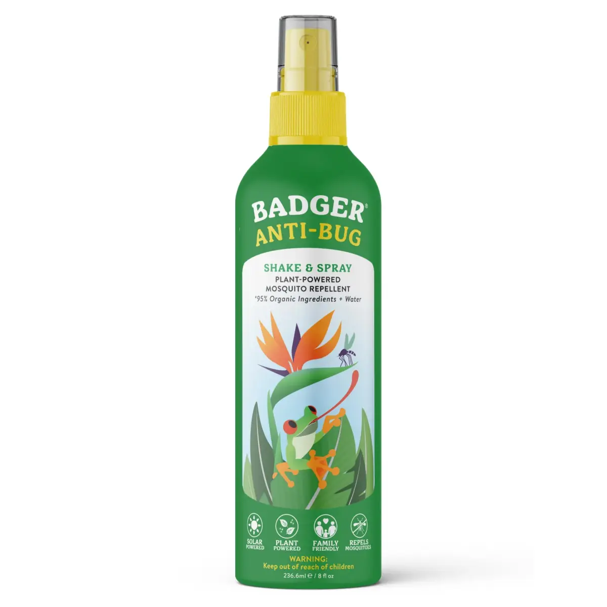 Badger Bug Spray All Natural Mosquito Repellent 237ml (8 fl oz) | DEET-Free Plant Based Insect Repellent - main product image