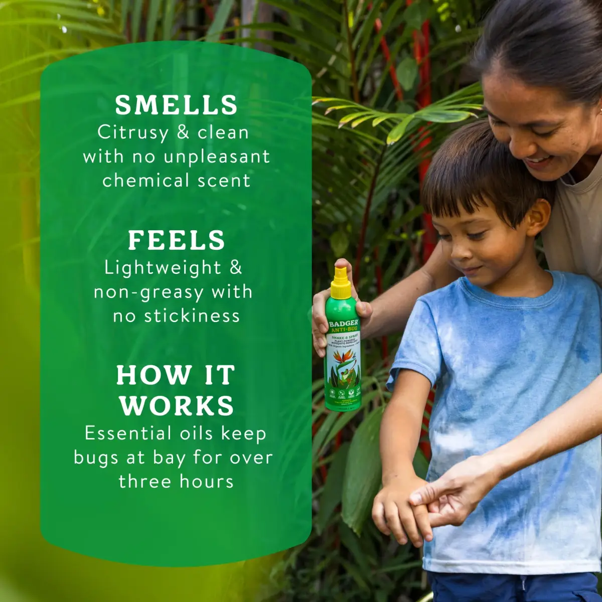 Badger Bug Spray All Natural Mosquito Repellent 237ml (8 fl oz) | DEET-Free Plant Based Insect Repellent - view 5