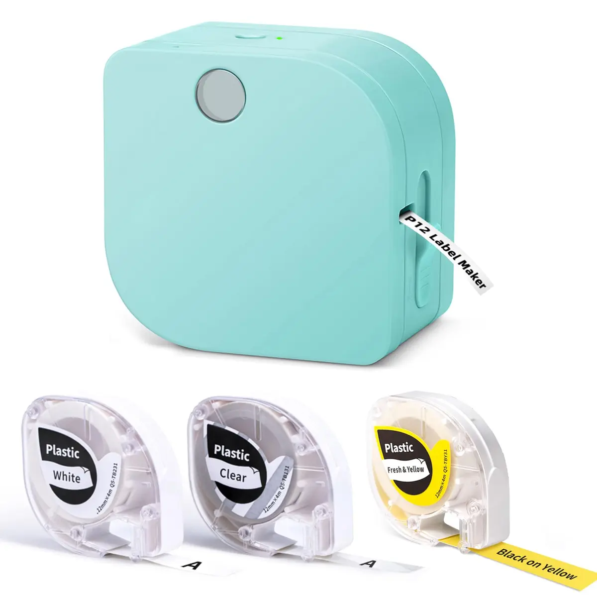 Phomemo P12 Bluetooth Label Maker Machine with 3 Tapes (Green) | Dual Printing Technology - main product image
