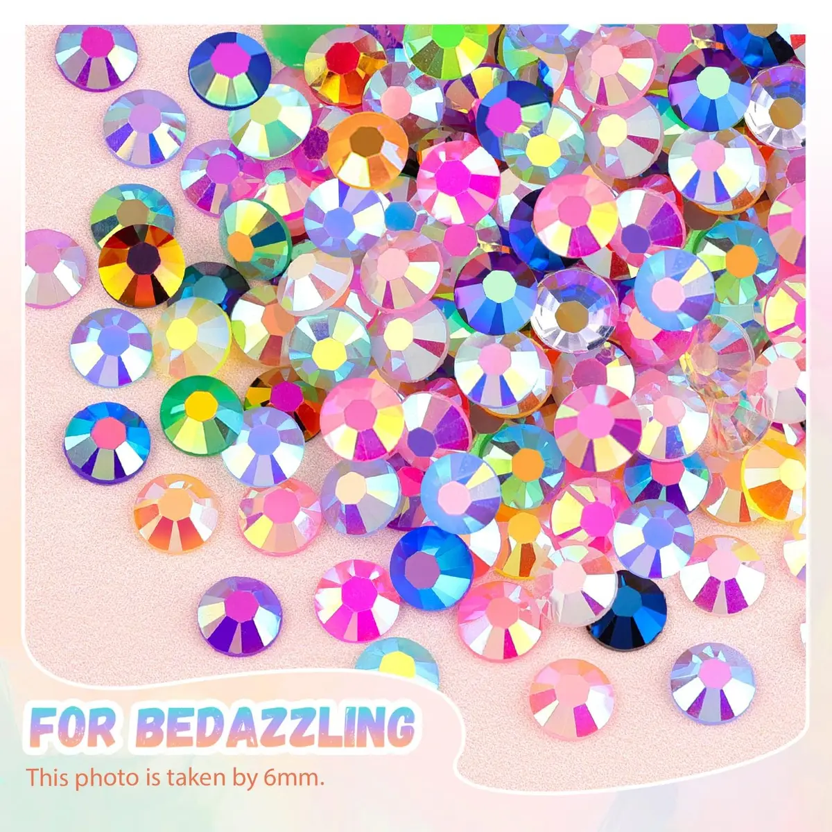 BELLEBOOST 50000Pcs 40 Colors Jelly Rhinestones | 3mm Multicolor Resin Flatback Gems for Nail Art & Crafts - view 7