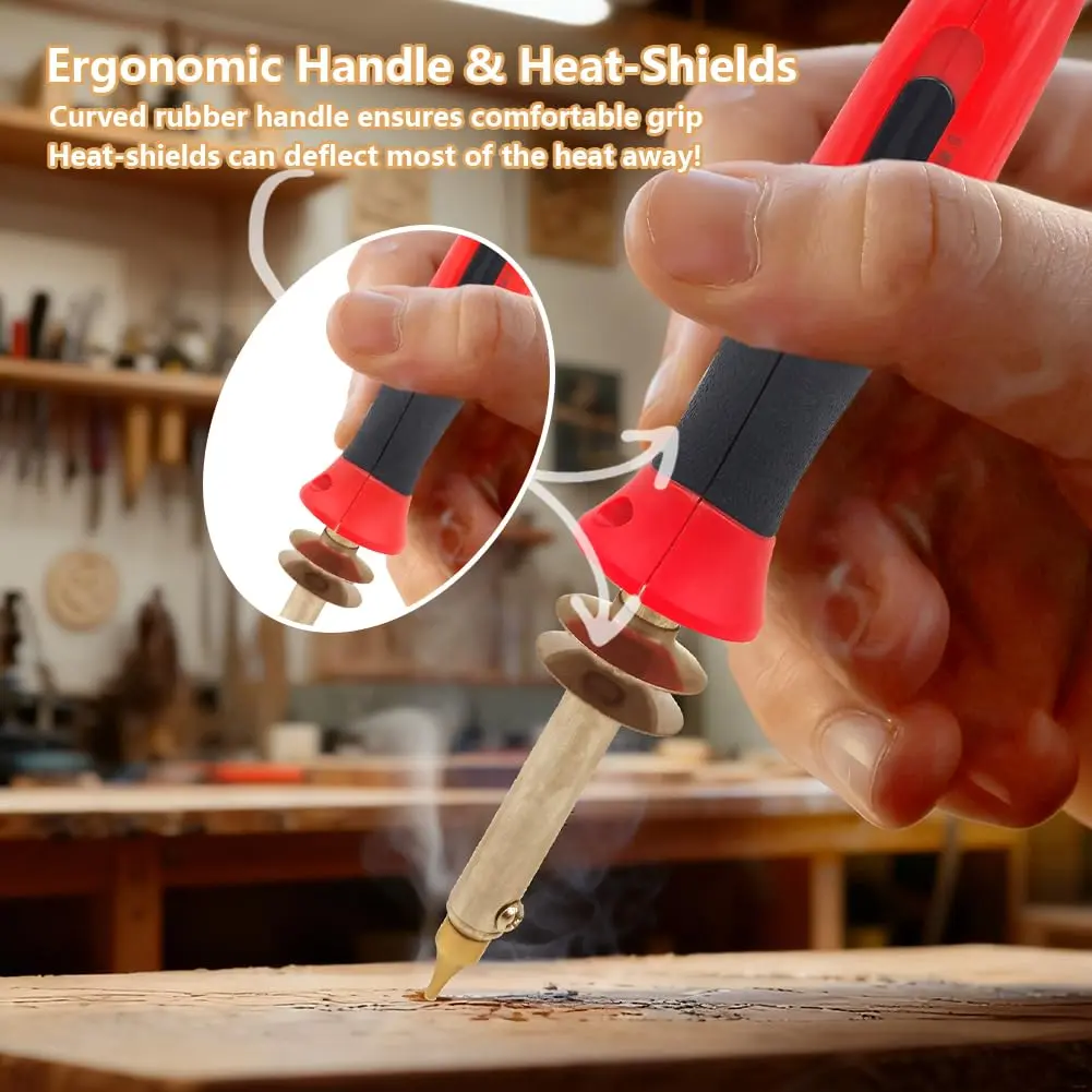 Afantti Wood Burning Pen Kit Leather Burner Tool | 26 Letter | 8 Stencil | Adjustable Temp - view 3