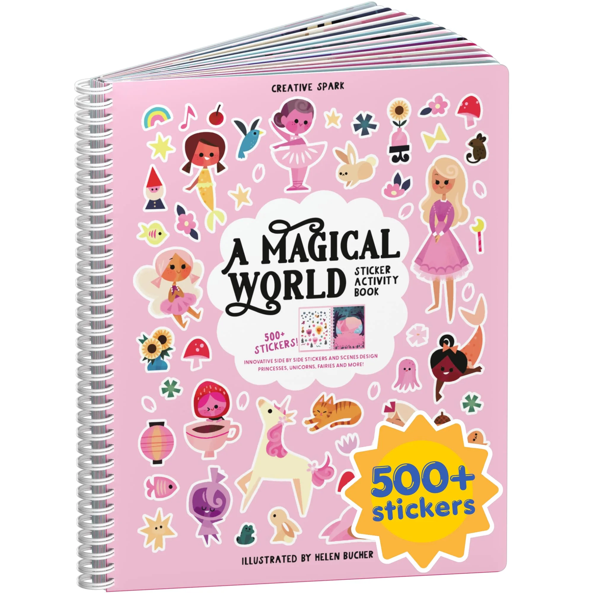 CUPKIN Sticker Book & Coloring Activity Collection, Animals, Princess, Space & More, 300–500+ Stickers, 8–12 Scenes | Toddler Travel Essentials - main product image