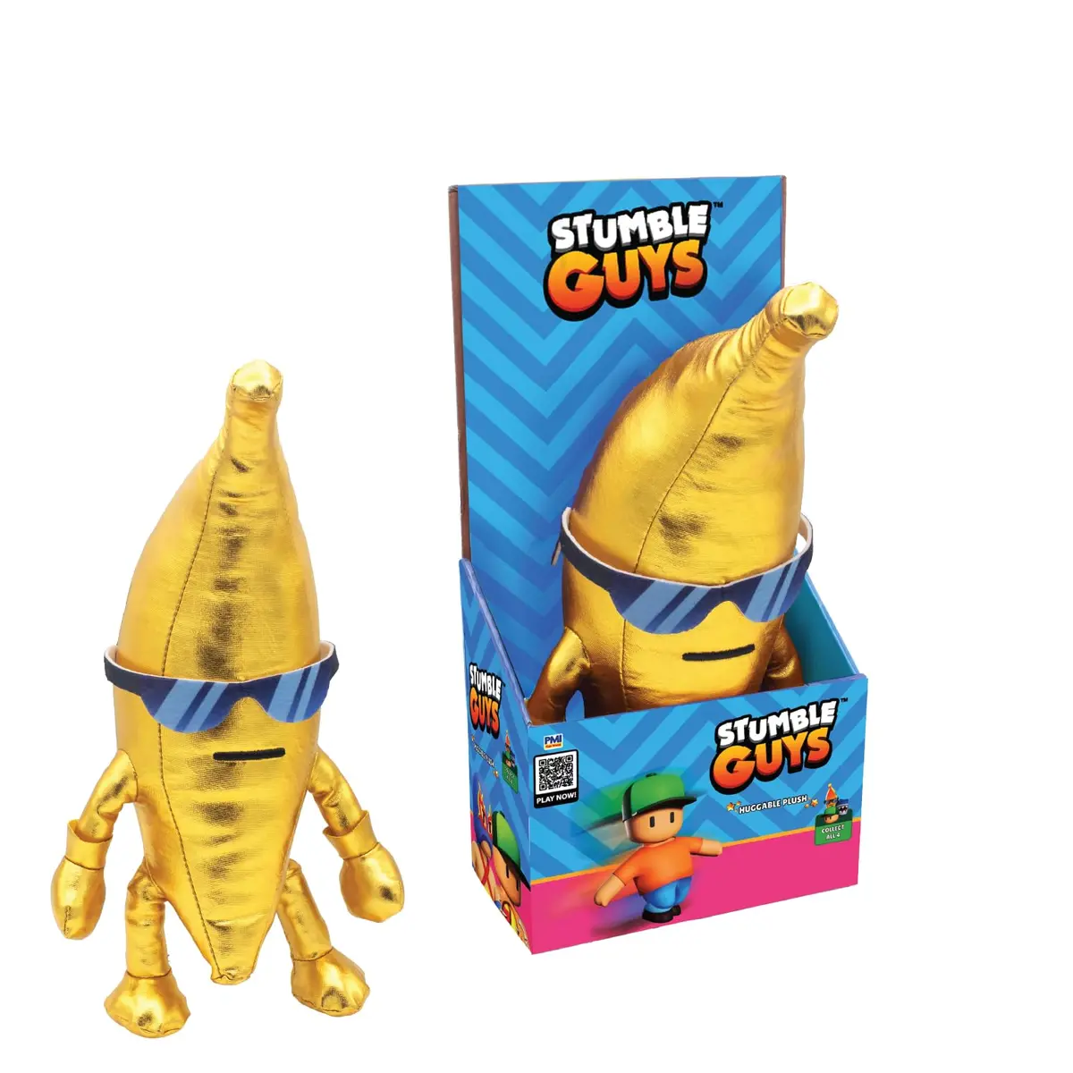 P.M.I. Stumble Guys Series 3-12” Huggable Plush Golden Banana | Official Toy for Kids & Collectors - main product image