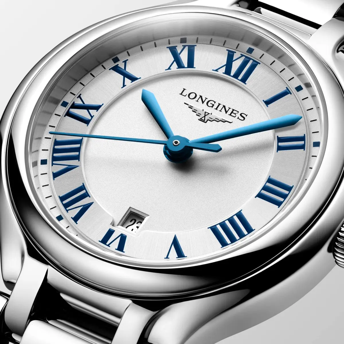 Longines PrimaLuna 30mm Quartz Watch | Elegant Femininity in Silver (30mm) - view 3
