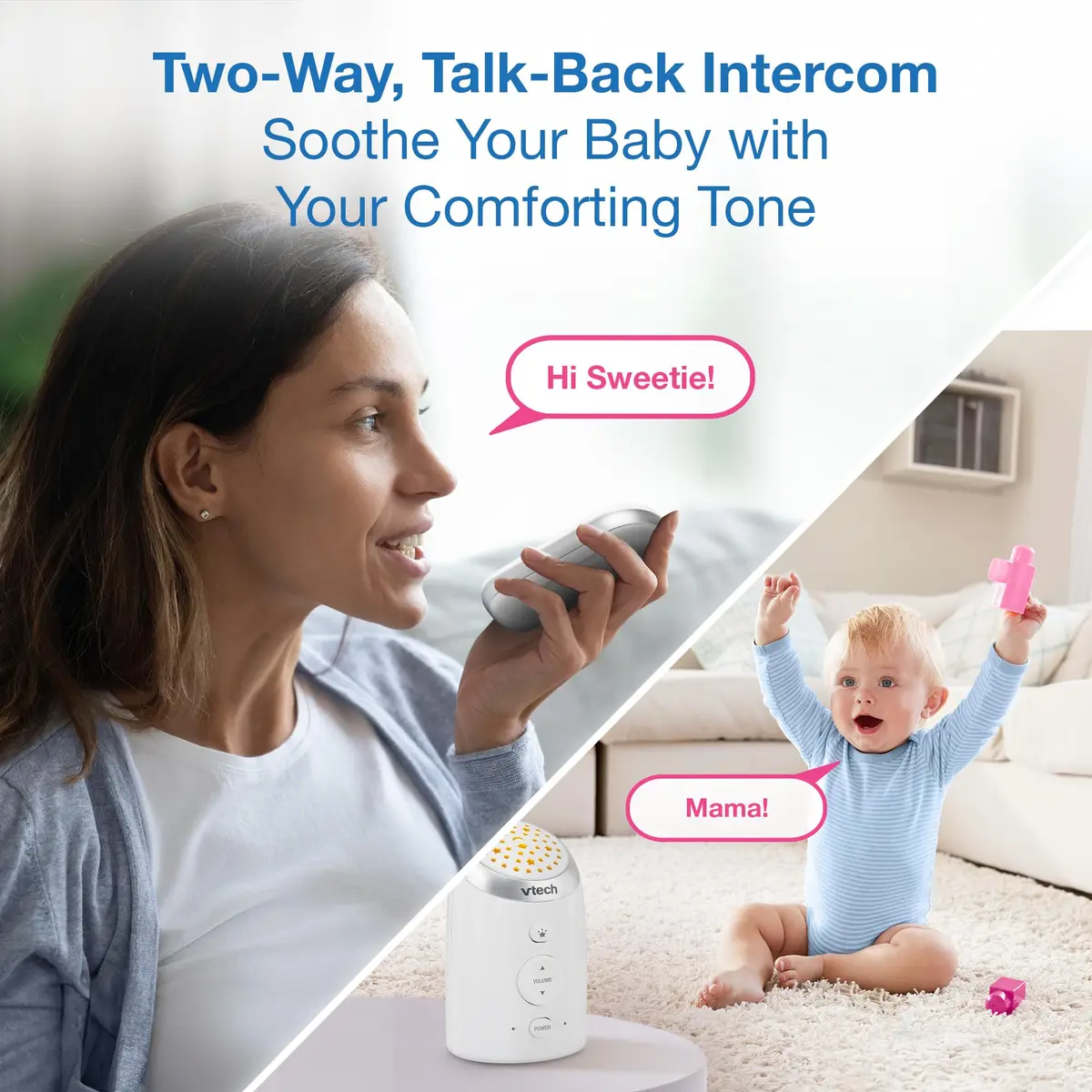 VTech 2 Parent Units Digital Audio Baby Monitor with Night Light | 1000ft Range, Two-Way Talk, Vibrating Alert - view 7