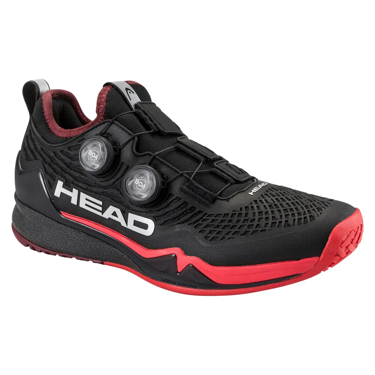 HEAD Men's Endure Pro BOA Tennis Shoe, Black/Red, 7.5 | Speed, Durability & Stability - main product image